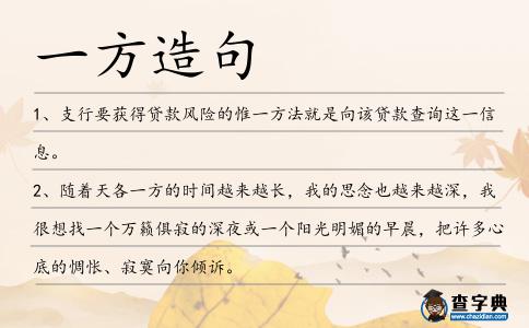 一方造句