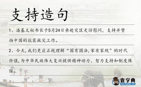 支持造句