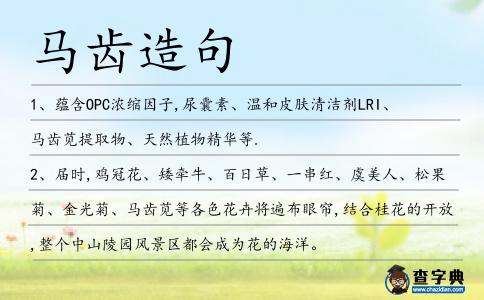 馬齒造句
