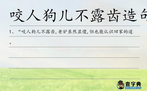 咬人狗兒不露齒造句