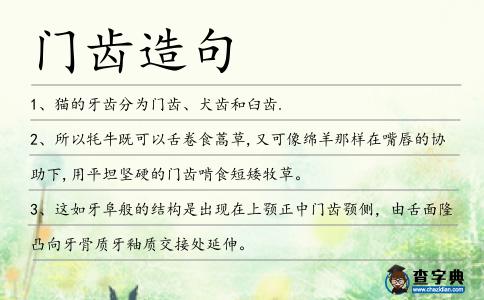 門齒造句
