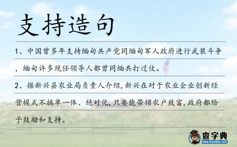 支持造句