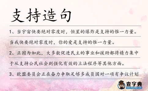 支持造句