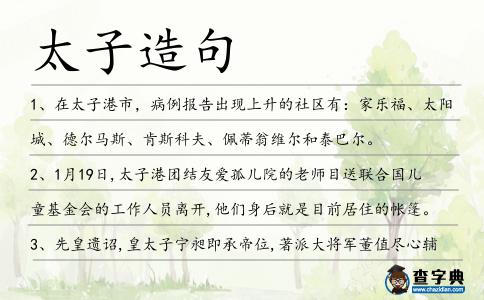 太子造句