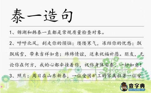 泰一造句