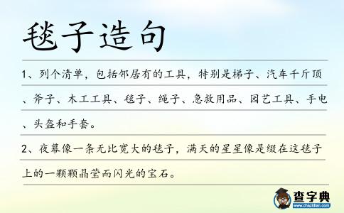 毯子造句
