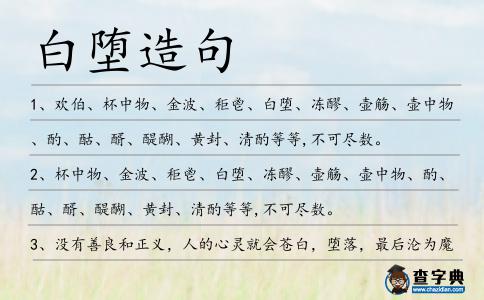 白墮造句