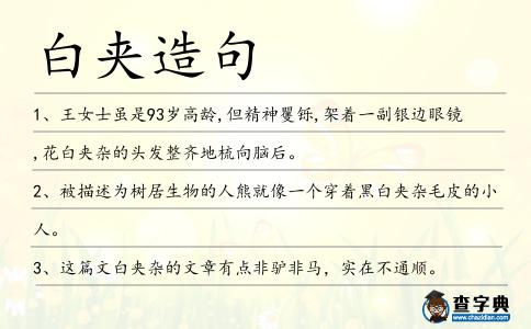 白夾造句