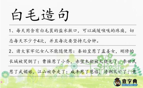 白毛造句