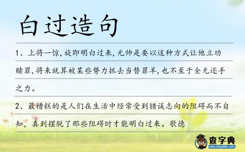 白過造句