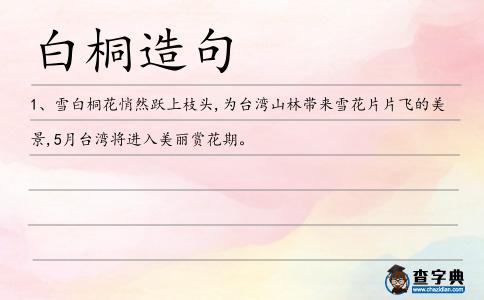 白桐造句