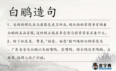 白鷴造句