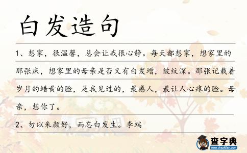 白發造句