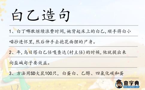 白乙造句