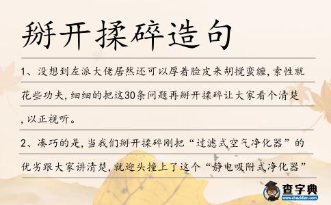 掰開揉碎造句