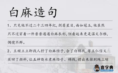 白麻造句