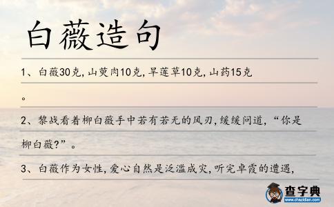 白薇造句