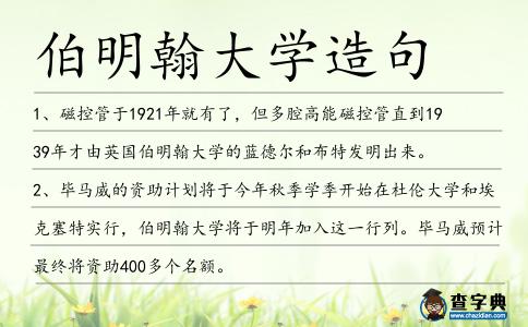 伯明翰大學(xué)造句