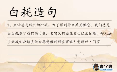 白耗造句