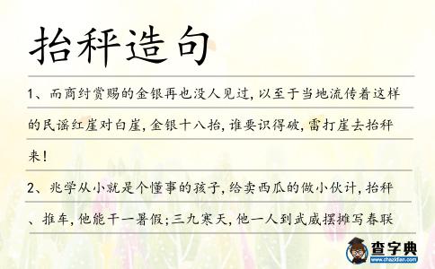 抬秤造句