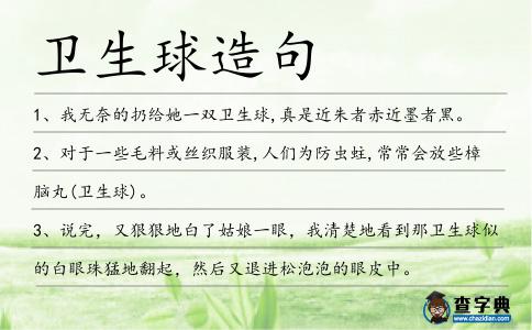 衛生球造句