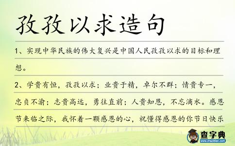 孜孜以求造句
