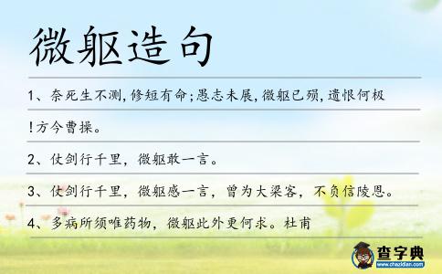 微軀造句