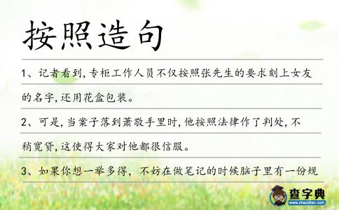 按照造句