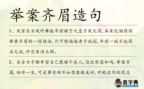舉案齊眉造句