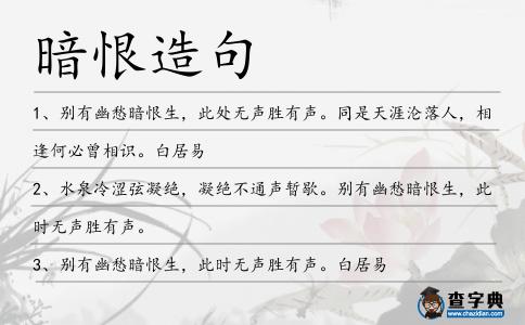 暗恨造句