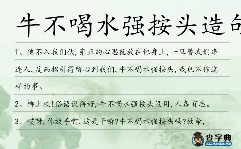 牛不喝水強按頭造句