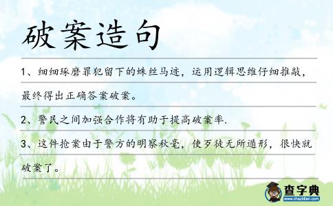 破案造句