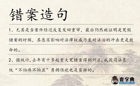 錯案造句