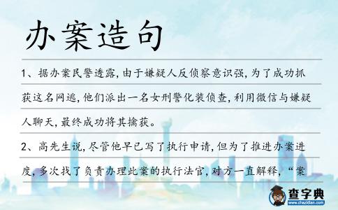 辦案造句