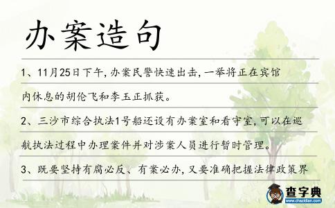 辦案造句