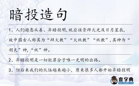 暗投造句