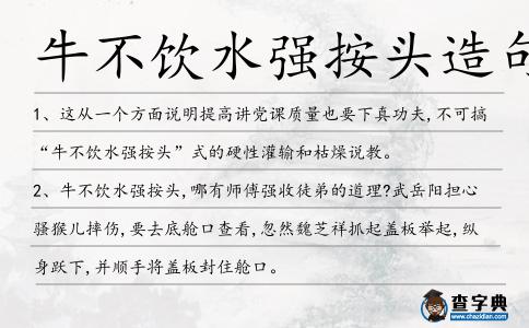 牛不飲水強按頭造句