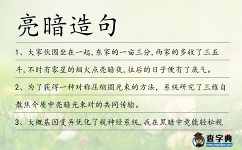 亮暗造句