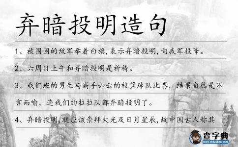 棄暗投明造句
