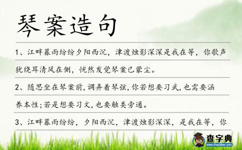琴案造句