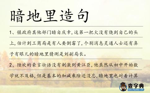 暗地里造句