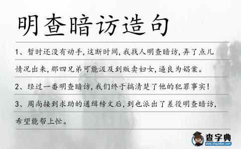 明查暗訪造句