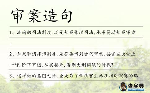 審案造句