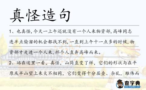 真怪造句