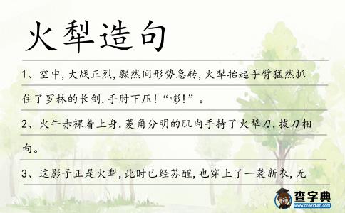 火犁造句