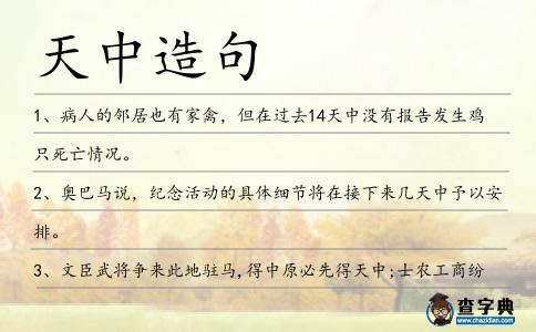 天中造句