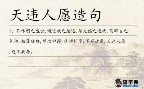天違人愿造句