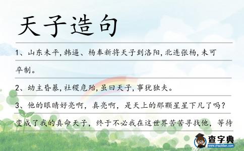 天子造句