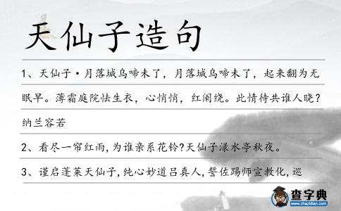 天仙子造句