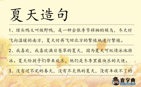 夏天造句